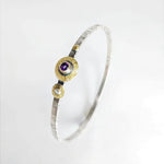 Sterling Silver and 22k Gold Bracelet with Amethyst and Peridot