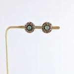 Gold Granulation and Sterling Silver Earrings with Chrysoprase Gemstone
