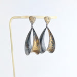 Universe Earrings, 24k Gold and Blackened Sterling Silver