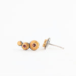22k Gold and Sterling Silver Earrings with Garnet Gemstones