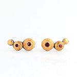 22k Gold and Sterling Silver Earrings with Garnet Gemstones