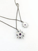 Gold and Silver Celestial Necklace with Amethysts